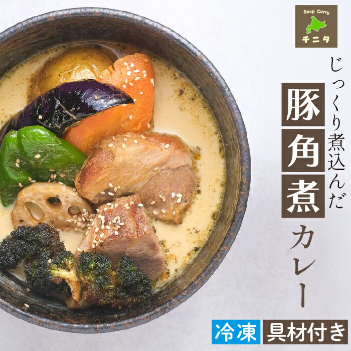 【ふるさと納税】 北海道 ご当地グルメ 札幌 スープカレー おすすめ ◆じっくり煮込んだ豚角煮カレー◆ スパイシー curry 豚肉 野菜 スープ 冷凍 レトルト 冷凍保存 簡単 時短 お取り寄せ スパイス 角煮 ポーク カレー 岩手県 滝沢市 送料無料 スープカレー専門店チニタ