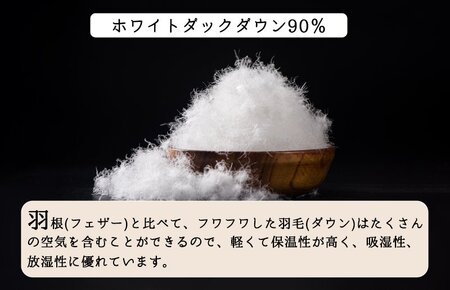 羽毛布団 ダブル 綿100% ダウン93% 1.6kg 超長綿60番手 生地使用 Dp380 立体スクエアキルト