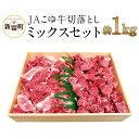 【ふるさと納税】宮崎黒毛和牛＜JAこゆ牛＞切り落とし 約1kg ミックスセット A4等級以上 スライス サイコロ カット カレー・シチュー用 ブランド牛 宮崎県産 冷凍 和牛 牛肉 国産 送料無料