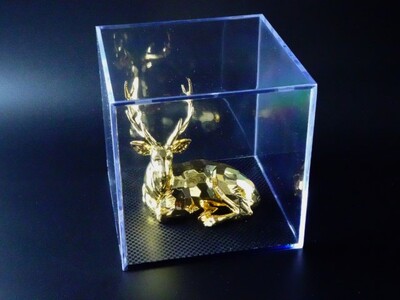 T-54 幸運を運ぶ神鹿 (純金メッキしたレプリカ) 中 奈良市 有限会社 高山商会 奈良 一刀彫 純金 24k メッキレプリカ 置物 なら 奈良 なら