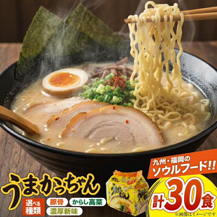 【ふるさと納税】　インスタントラーメン うまかっちゃん 5食パック 6セット 計 30食 選べる 味 種類 からし高菜風味 濃厚新味 [地域商社ふるさぽ 福岡県 筑紫野市 21761474] ラーメン 博多ラーメン インスタント とんこつ 即席ラーメン 袋麺 まとめ買い ラーメン詰め合わせ