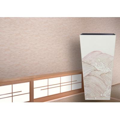 ふるさと納税 かつらぎ町 蒔絵調 ダストボックス L角 9.5L 波 ホワイト 和室に日本の美を添えるくず入れ |  | 01