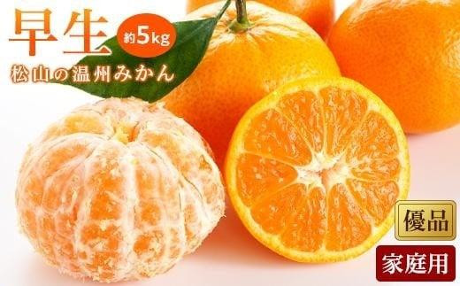【2026年11月中旬頃から順次発送】 温州みかん「早生」＜優品・家庭用＞約5kg （ 愛媛産 愛媛県産 国産 愛媛みかん 愛媛蜜柑 愛媛ミカン みかん ミカン mikan 蜜柑 柑橘 フルーツ 果物 くだもの お取り寄せ 産地直送 数量限定 人気 おすすめ 愛媛県 松山市 送料無料 ）