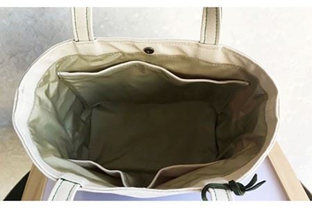 【丈夫で使い勝手◎】帆布と革のトートバッグ（グリーン）＜グッピーサウンド＞ [EBG005]