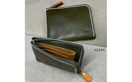 【革小物one】smart wallet オリーブ｜財布 革財布