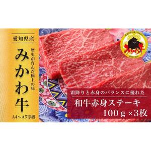 【みかわ和牛】和牛赤身ステーキ100ｇ×3枚