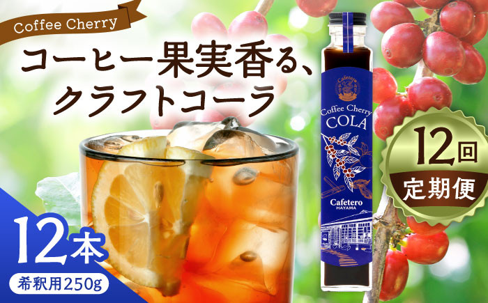 
            【先行予約】【2025年9月中旬から順次発送】【全12回定期便】カフェテーロ葉山　コーヒーチェリーコーラ　250g×12本 /コーラ エナジードリンク 酸味 コーヒー  神奈川県 葉山町 クラフトコーラ 天然 ドリンク 炭酸【合同会社エンディレクト】 [ASBM015]
          
