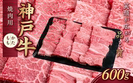 神戸牛(神戸ビーフ) 焼肉用 600g KNY2 KWNCJ004 ふるさと納税 牛肉 ブランド和牛 国産 和牛 神戸牛 神戸ビーフ 焼肉 バーベキュー かた もも 太田家 兵庫県 神戸 川西 川西市