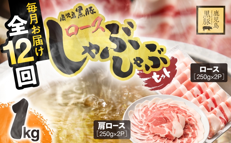 
                  【全12回定期便】鹿児島県産黒豚ロースしゃぶしゃぶセット（ロース・肩ロース）　KN054-T09
                