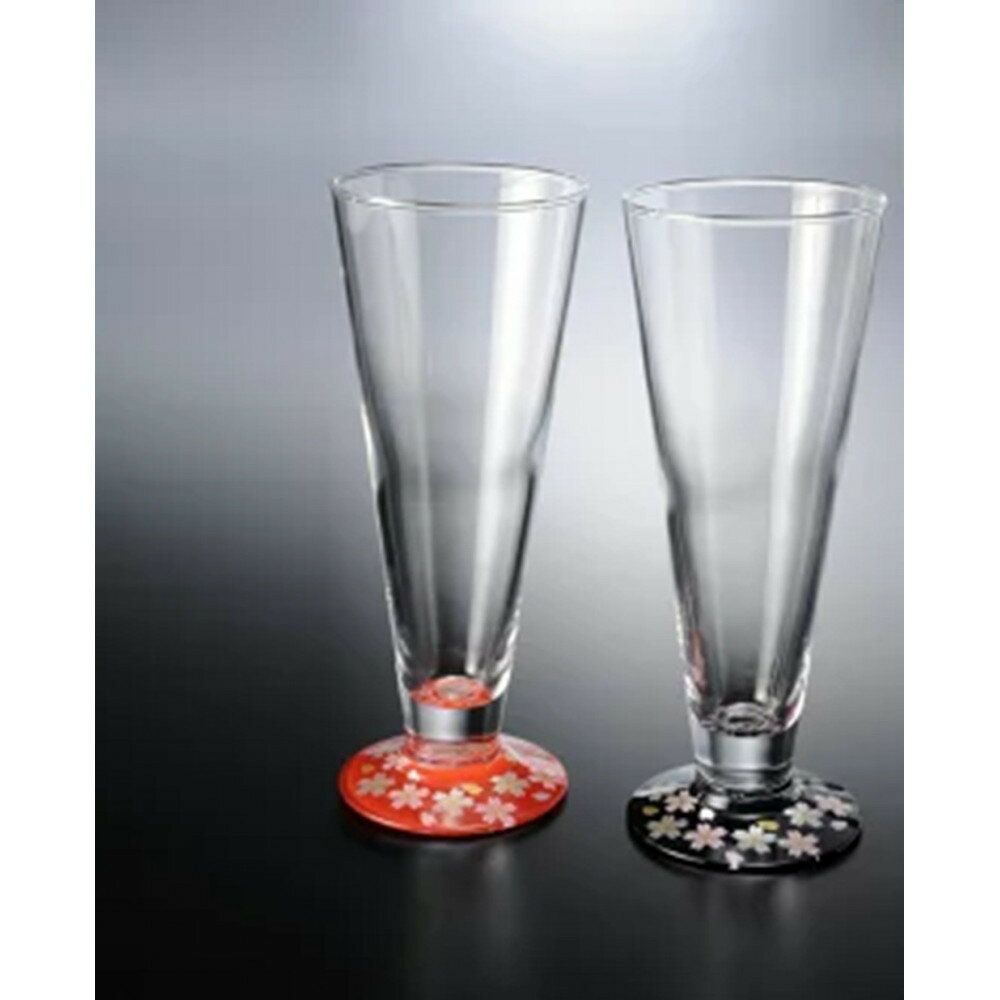 【ふるさと納税】［選択可能］みよし漆器本舗 紀州塗りビールグラス ぬりもん de Verre 蒔絵 桜 285ml | グラス 食器 テーブルウェア 日用品 人気 おすすめ おしゃれ 送料無料