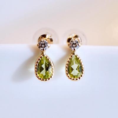 ふるさと納税 甲府市 【ジュエリー】K10 ペリドット アンティーク ピアス 保証書付 SE-1737 |  | 01