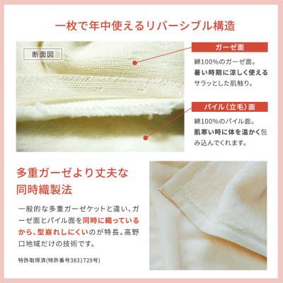 ふるさと納税 泉大津市 なめらかなパイルとさらさらガーゼVK401‐1　2タッチガーゼ&パイルコットンケット　アイスブルー色 |  | 01