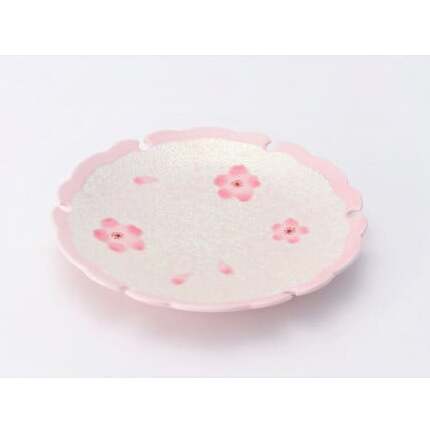 有田焼 田清窯 薄ピンク釉虹彩桜雪輪皿 5枚セット 食器 器 うつわ 取り皿 ピンク 華やか 丸兄商社 A80-37_イメージ2