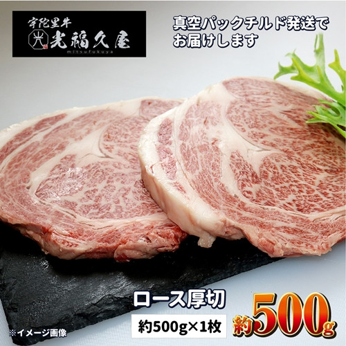 
            ロース厚切１枚チルド 宇陀里牛 ロース 厚切り １枚 約500g ／ ふるさと納税 ふるさと 牛肉 リブロース ステーキ キャンプ バーベキュー BBQ 贈答 奈良県 宇陀市 光福久屋
          