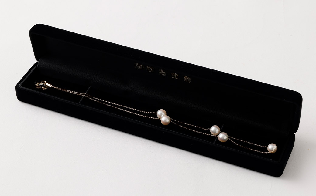 K18あこや真珠ステーションネックレス（45cm）