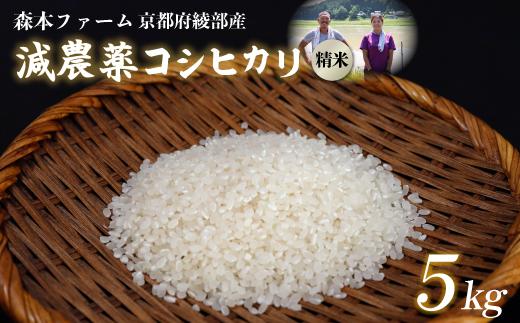 【令和7年度産】 減農薬コシヒカリ 精米 5kg 【 米 コシヒカリ こしひかり 5キロ 5kg 精米 白米 こめ コメ お米 おこめ 農家直送 減農薬 低農薬 綾部 京都 森本ファーム 】