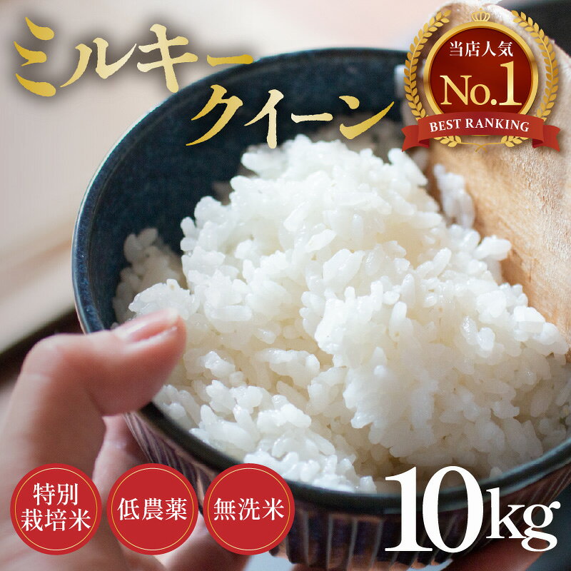 【ふるさと納税】【令和8年産】ミルキークイーン 10kg 無洗米 特別栽培米 低農薬 《食味値85点以上！こだわり無洗米》 / 福井県 あわら市 北陸 米 お米 人気 白米 精米 新米