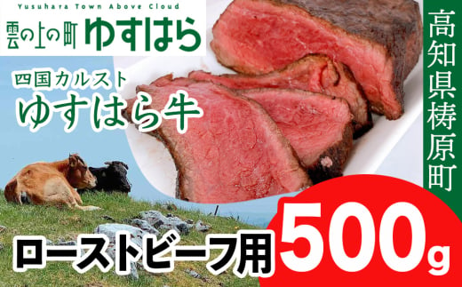 四国カルスト高原で育ったゆすはら牛 ローストビーフ用 500g　牛肉 和牛 黒毛 モモ肉 もも肉 オレイン酸 高知県産