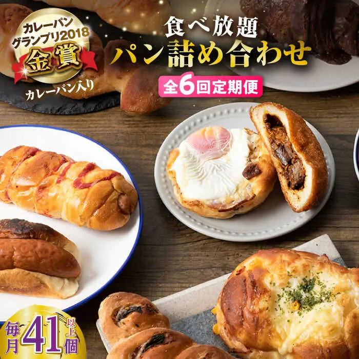 【全6回定期便】壱岐島満喫食べ放題 パック  41個 セット カレー パン ハード  ステーキ 朝食 高級 詰め合わせ 《壱岐市》【パンプラス】[JEU015] 306000 306000円