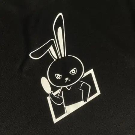 JTTA公認　卓球ユニフォーム【男女兼用(ドライ):XLサイズ】うさぎ　ブラック_装飾品・工芸品  洋服 _【1515906】