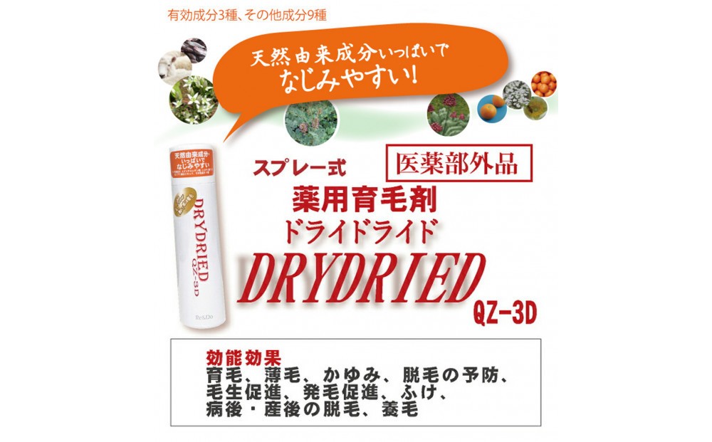 
            医薬部外品 育毛・発毛促進剤　ドライドライド　QZ-3D　１２０ｍＬ
          
