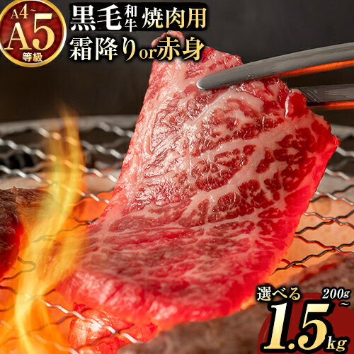 【ふるさと納税】黒毛和牛 A4〜A5等級 霜降り カルビ 赤身 焼肉 A4 A5 200g ~ 1500g 数量限定 先行予約 牛肉 冷凍 くまもと黒毛和牛 《選べる 出荷時期 》 冷凍庫 個別 取分け 小分け 個包装 ブランド牛 《出荷時期をお選びください》 熊本県 山江村 ギフト 贈答 人気