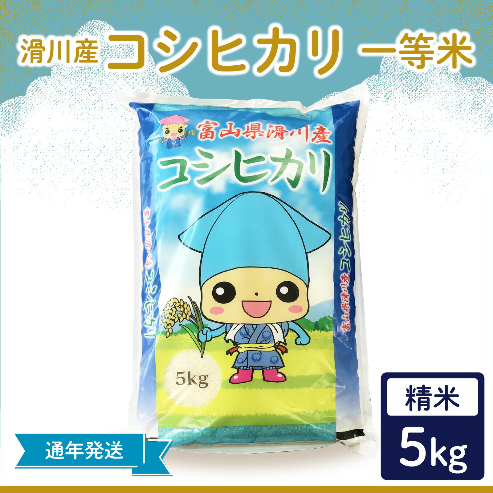 【ふるさと納税】【先行予約】【新米】滑川産コシヒカリ（精米5kg）25年10月以降順次配送予定 / 一等米 産地直送 袋 かわいい こしひかり おにぎり お米 白米 国産 ご飯 ごはん 富山県 滑川市