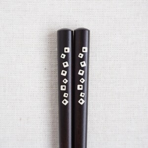 お箸 貝象嵌 モノクロ D0536 工芸品 シック シンプル おしゃれ