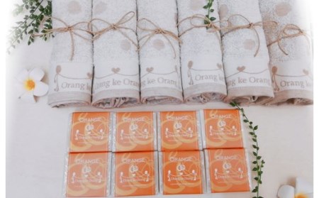 【オレンジファン】無添加 手作り石鹸＆泉州タオルセット【スピード発送】