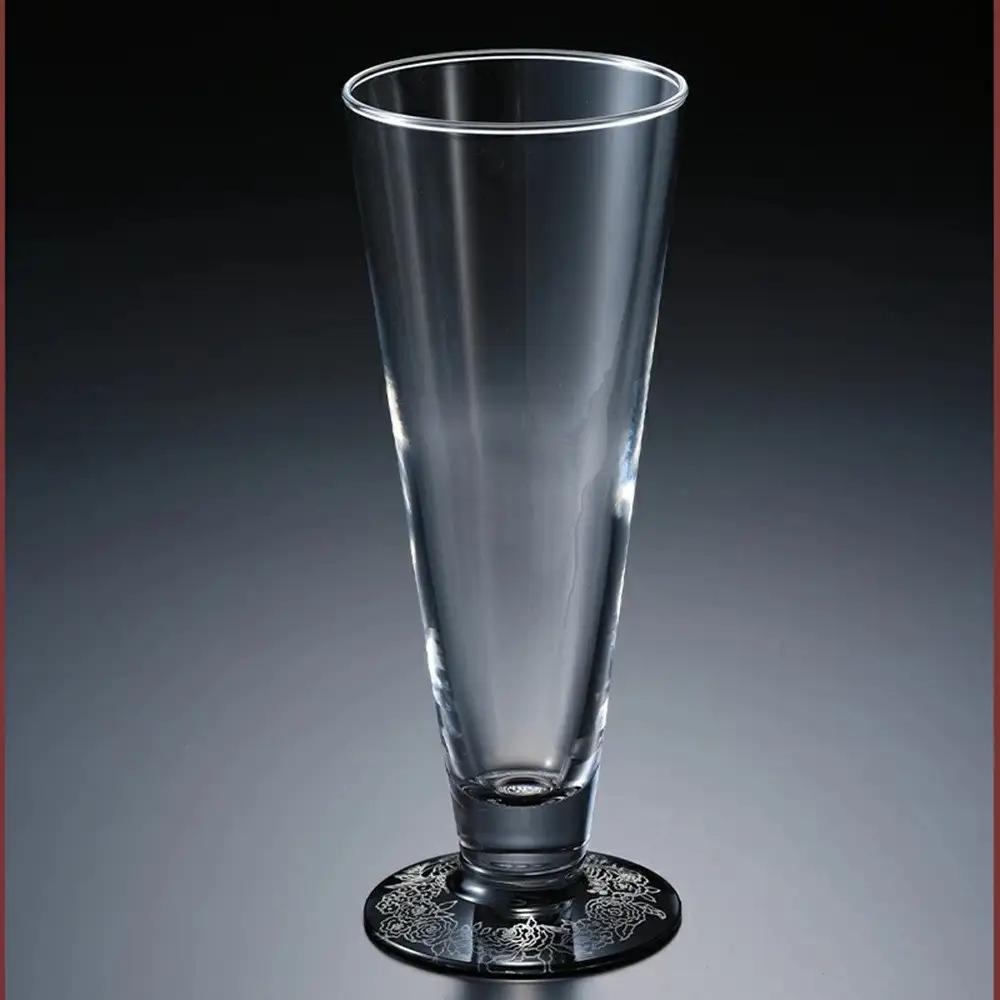 みよし漆器本舗 紀州塗り ぬりもん de Verre ピルスナーグラス 銀 蒔絵 ボタニカル 285ml