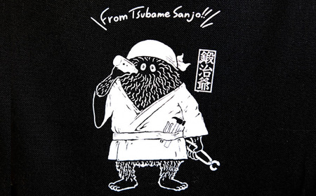 鍛冶爺 トートバッグ＆キーホルダーセット バッグ 黒 かわいい 布製 アクリルキーホルダー ゆるキャラ 新潟県三条市 [株式会社プラスワイズ]【011S180】