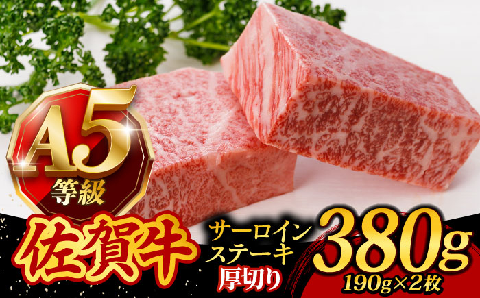 
A5ランク 佐賀牛 厚切り サーロインステーキ 380g (190g×2枚) /焼肉どすこい[UCC015] 牛肉 肉 ステーキ ロース
