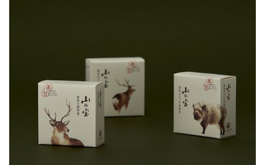 山の宝 ジビエ缶詰 ３種セット（ギフトボックス付） / 岡山県 真庭市 しげや 缶詰 長期保管 おつまみ  鹿肉 猪肉 ジビエ 酒香漬 フレッシュコーンミート 味噌煮 贈答 ギフト 手土産 お取り寄せ