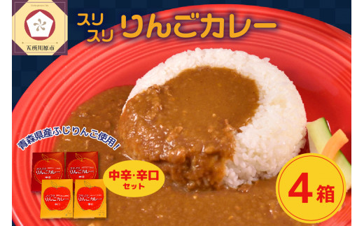 レトルトカレー 詰め合わせ 中辛 辛口  180g×各2箱 すりおろし りんご 入り 五所川原 【 青森  赤い屋根の喫茶店「駅舎」で 人気 レトルト 喫茶店 カレー セット 720g 】