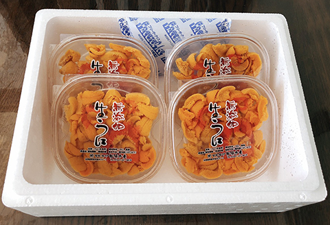 無添加エゾバフンウニ塩水パック80～90g×4P[11月下旬以降発送] D-91002