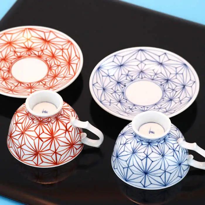 【波佐見焼】麻葉 ペア コーヒーカップ マグカップ スープマグ 陶器  食器 皿 【岩永製陶】 [ZD21] 波佐見焼