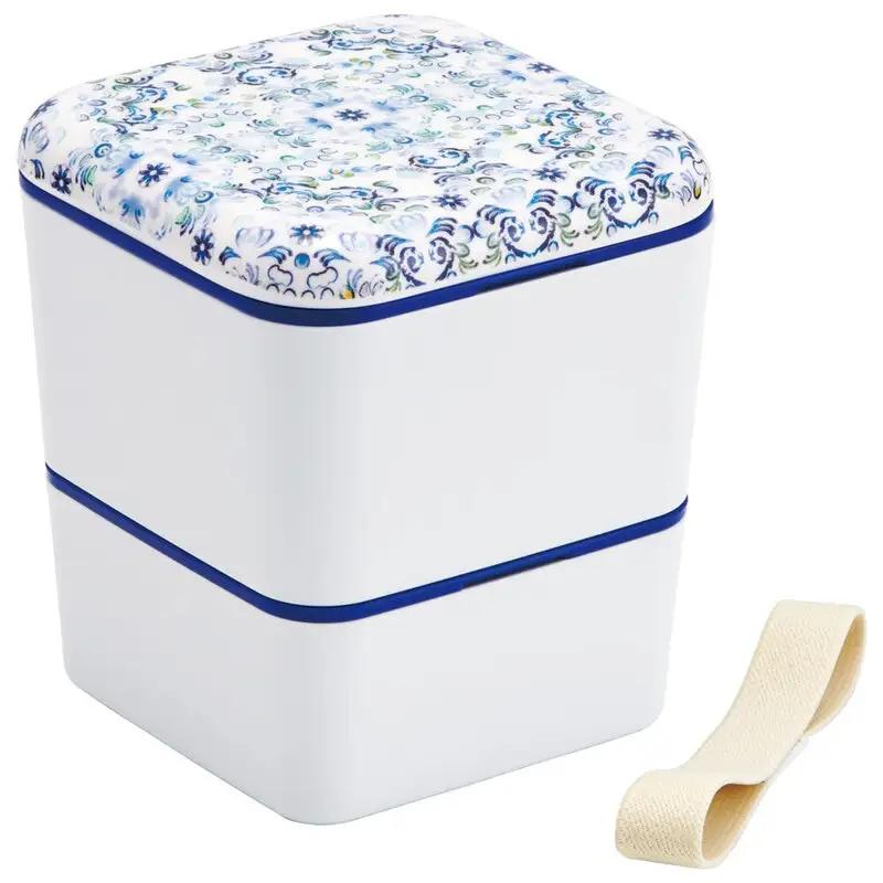 弁当箱 ランチボックス ブルー 2段 600ml 6-067