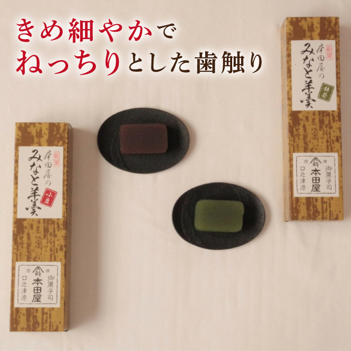 【羊羹好きなあなたに！】みなと羊羹 2本入 / ようかん 小豆 抹茶 / 南島原市 / 本田屋かすてら本舗 [SAW046]_イメージ2