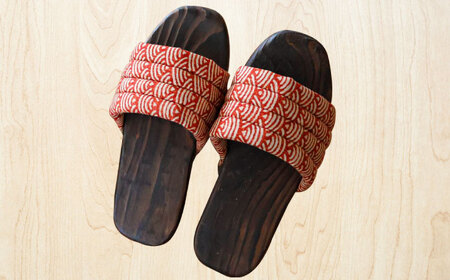 【選べるサイズ】日田下駄杉 (ムーン) 2色2足セット　日田市 / 月隈木履工業所　日田杉 外履き サンダル[ARBJ016]