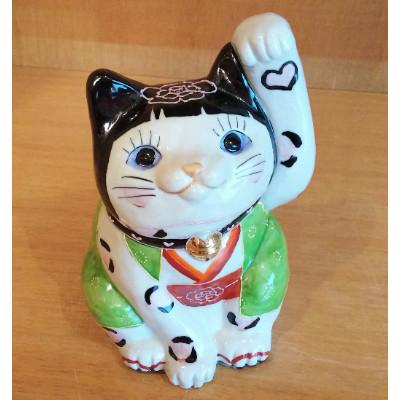 ふるさと納税 能美市 九谷LOVE招き猫「ゆっきー姫　7号」左手あげ