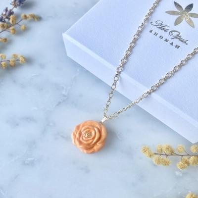 ふるさと納税 茅ヶ崎市 ArtOpus. ネックレスイヤリングセット 薔薇 オレンジ 湘南 茅ヶ崎市 陶磁器 アクセサリー |  | 01