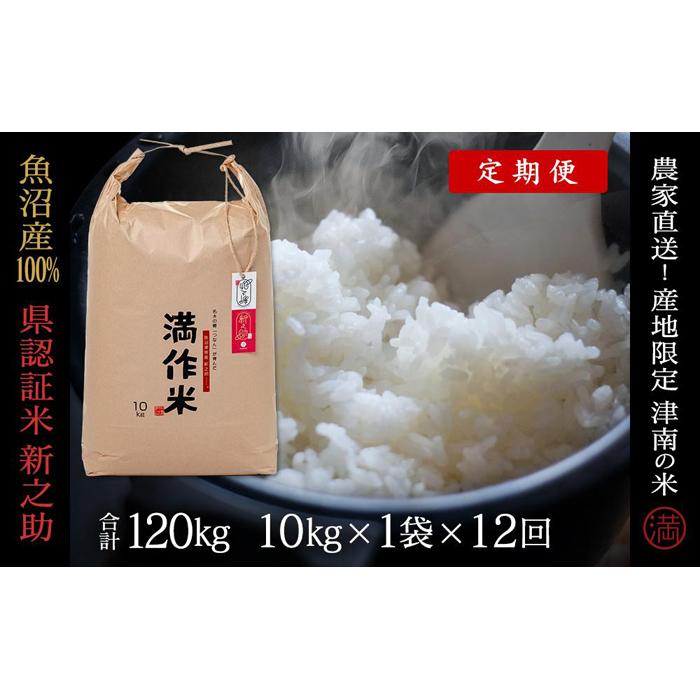【ふるさと納税】【2025年産新米】【12ヶ月定期便】合計120kg（10kg×12回） 県認証 魚沼産新之助