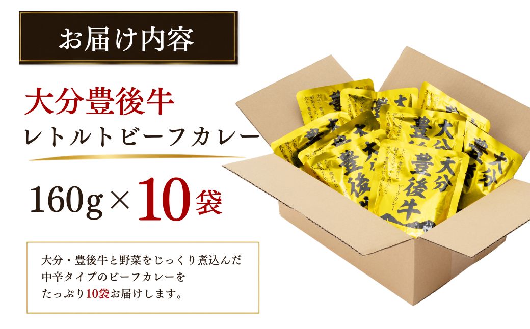 大分豊後牛ビーフカレー 10袋セット レトルト カレー ビーフ レトルト食品 和牛カレー お惣菜 大分県産 九州産 津久見市 熨斗対