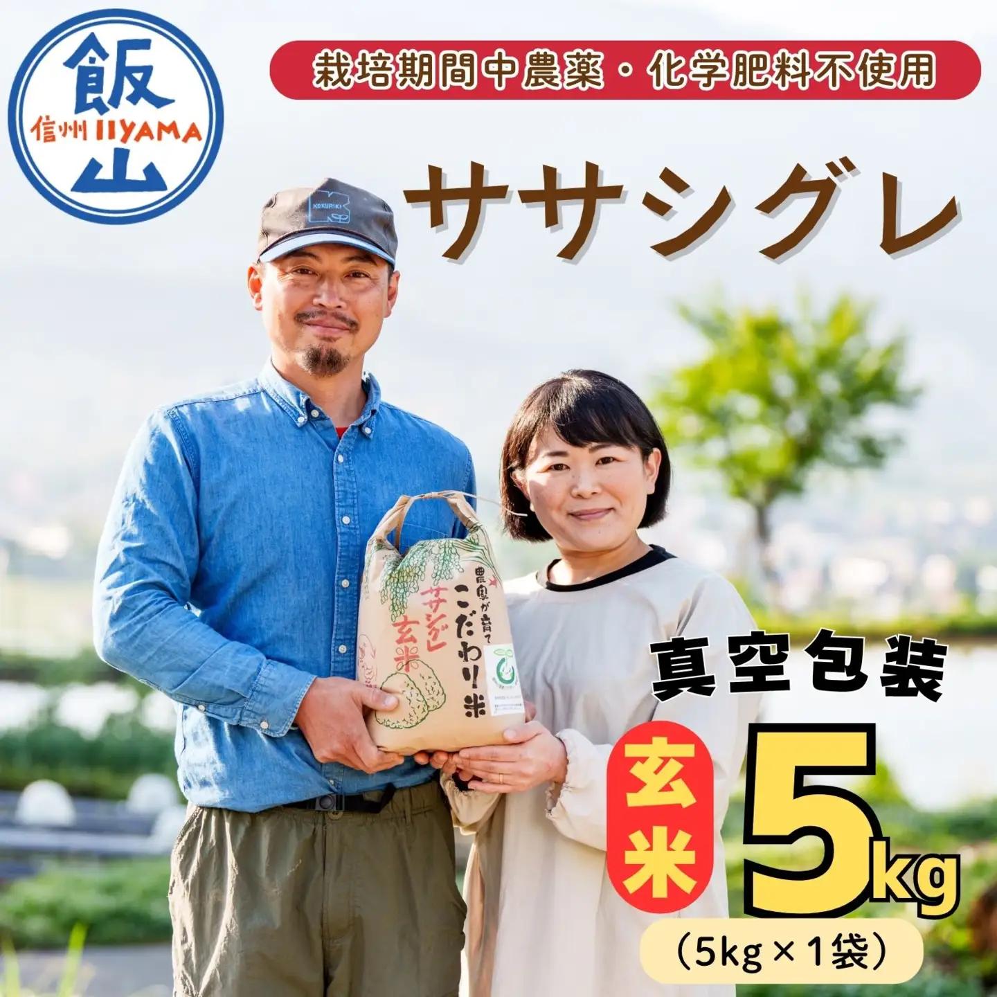 玄米 【5kg】 令和7年産 ササシグレ 長野県産 【やよい農園】7-91