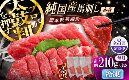 3回定期 純国産馬 赤身馬刺し 計約210g BHDF036 馬刺し