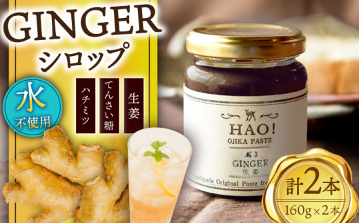 HAO！ジンジャーシロップ 2本 （160g/本) [DAA015] ジンジャー 生姜 ジンジャーエール シロップ スパイス 常温10000円 1万円 10000 円 以上
