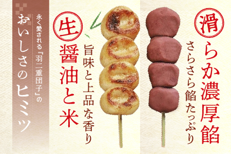羽二重団子（急速冷凍品）焼き+餡団子 計6本【023-001】
