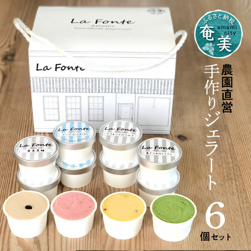 【ふるさと納税】ジェラート 6個 セット 手作り スイーツ 農園直営 パッションフルーツ マンゴー たんかん 黒糖 旬
