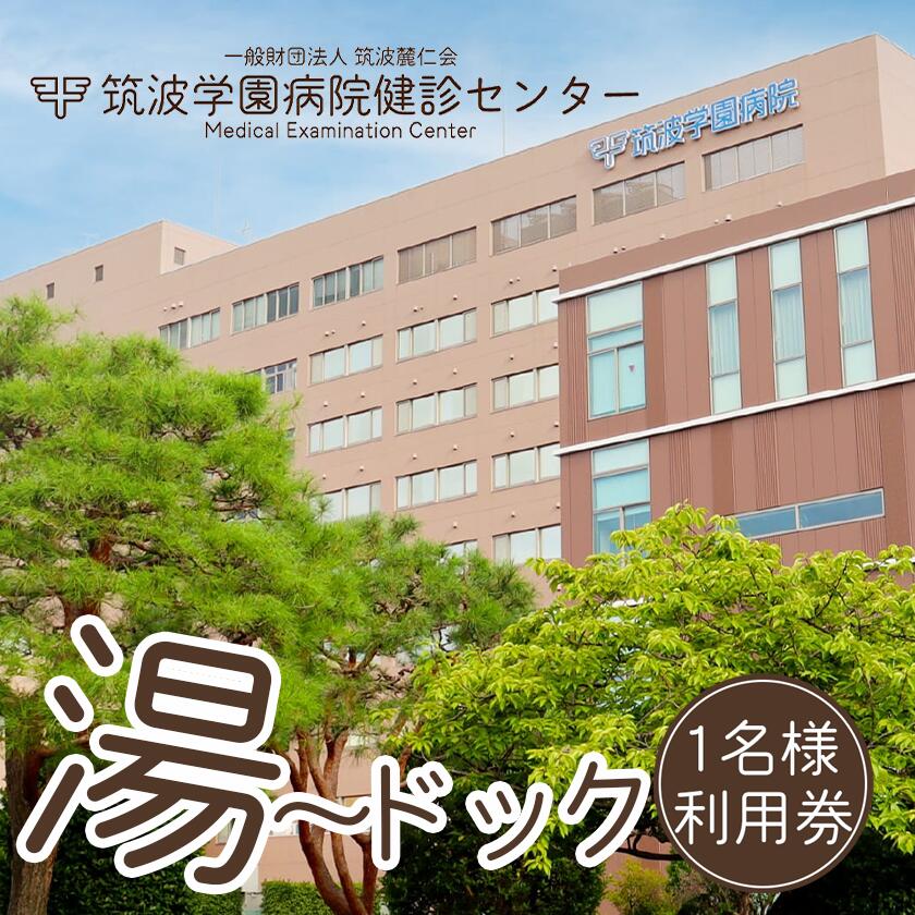 【ふるさと納税】筑波学園病院健診センターの湯～ドック利用券　1名様分 | 人間ドック 検査 健康診断 健康 ヘルスケア 病院 医療 温泉 サウナ 日帰り温泉 銭湯 風呂 お風呂 利用券 茨城県 つくば市