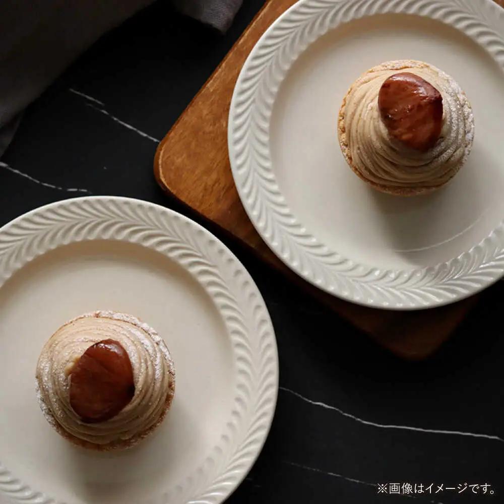 【波佐見焼】ローズマリー　リムプレートM アイボリー 2枚セット　食器 皿【翔芳窯】[FE582]
